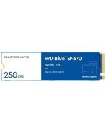 WD Blue SN570 - 250GB PCIe NVMe 3.0 x4 3D TLC NAND Flash HMB-SLC Cache M.2 NGFF (2280) Solid State Drive - WDS250G3B0C