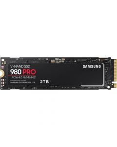 Samsung 980 PRO - 2TB PCIe NVMe 4.0 x4 MLC V-NAND Flash 2GB LPDDR4 DRAM Cache M.2 NGFF (2280) Solid State Drive - MZ-V8P2T0B/AM