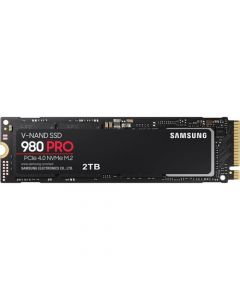 Samsung 980 PRO 2TB PCIe NVMe Gen-4.0 x4 MLC V-NAND 2GB LPDDR4 Cache M.2 NGFF (2280) Solid State Drive - MZ-V8P2T0B/AM