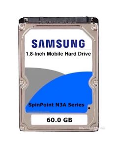 Samsung Spinpoint N3A - 60.0GB 3600RPM ZIF Ultra-ATA 66Mb/sec 8MB Cache 1.8" 5mm Laptop Hard Drive - HS06YHA