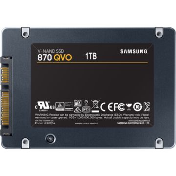 Samsung 870 QVO - 1TB SATA III 6Gb/s QLC V-NAND Flash 1GB LPDDR4 DRAM Cache 2.5" 6.8mm Solid State Drive - MZ-77Q1T0B/AM