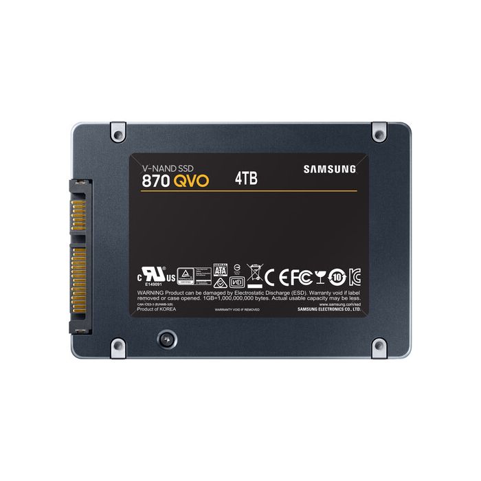 Samsung 870 QVO - 4TB SATA III 6Gb/s QLC V-NAND Flash 4GB LPDDR4 DRAM Cache 2.5" 6.8mm Solid State Drive - MZ-77Q4T0B/AM