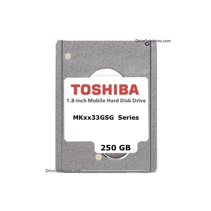 Toshiba Mobile HDD - 250GB 5400RPM Micro SATA II 3.0Gb/sec 16MB Cache 1.8" 8mm Laptop Hard Drive - MK2533GSG