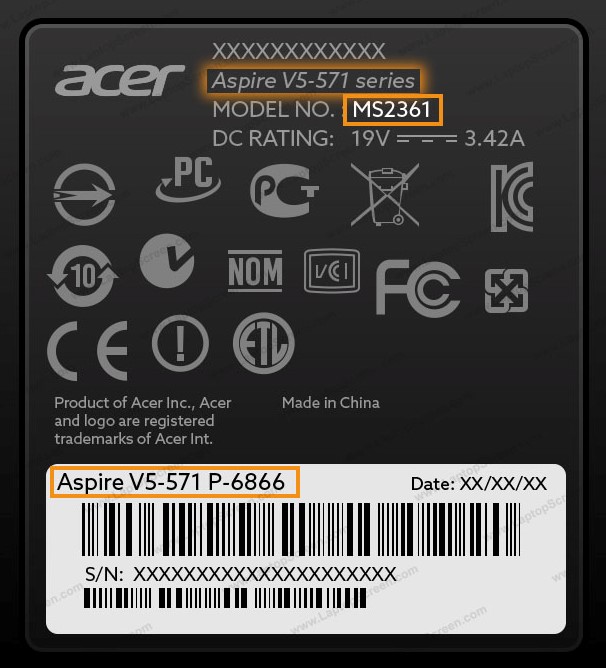 Acer label 